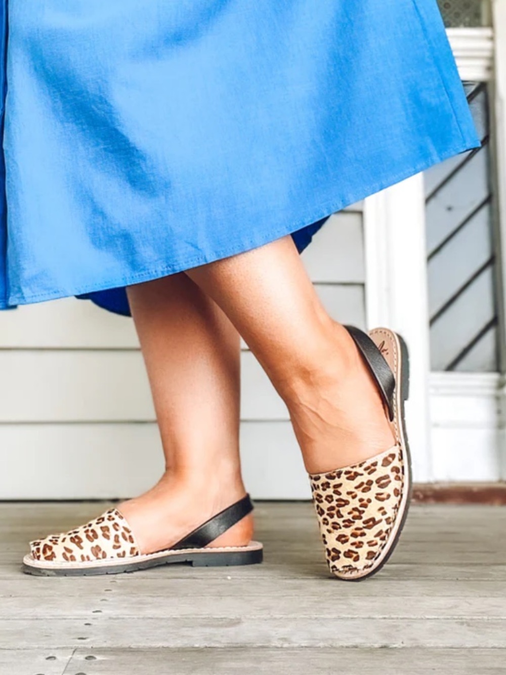 Solillas Menorcan Leopard Print Slingback Flats - Women’s Size 37